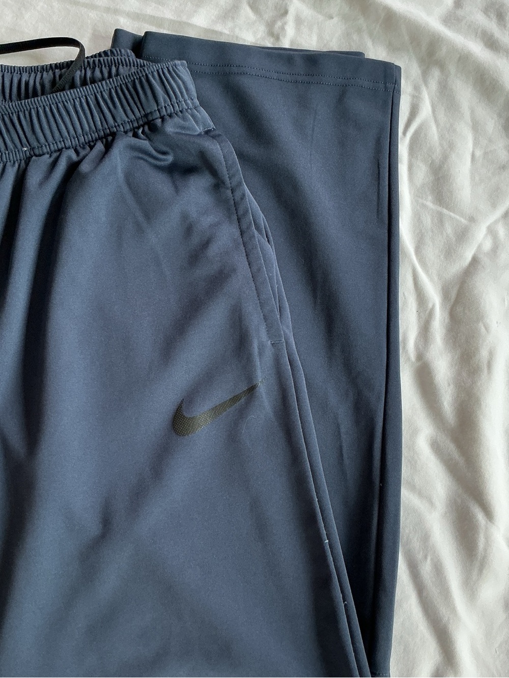 Nike Kids Navy Blue Jogger Pants with Black Swoosh